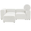 ECKSOFA 2-Sitzer Cord cremeweiß mit Ottomane Falsterbo - Weiß, Textil (204/105cm) - Beliani