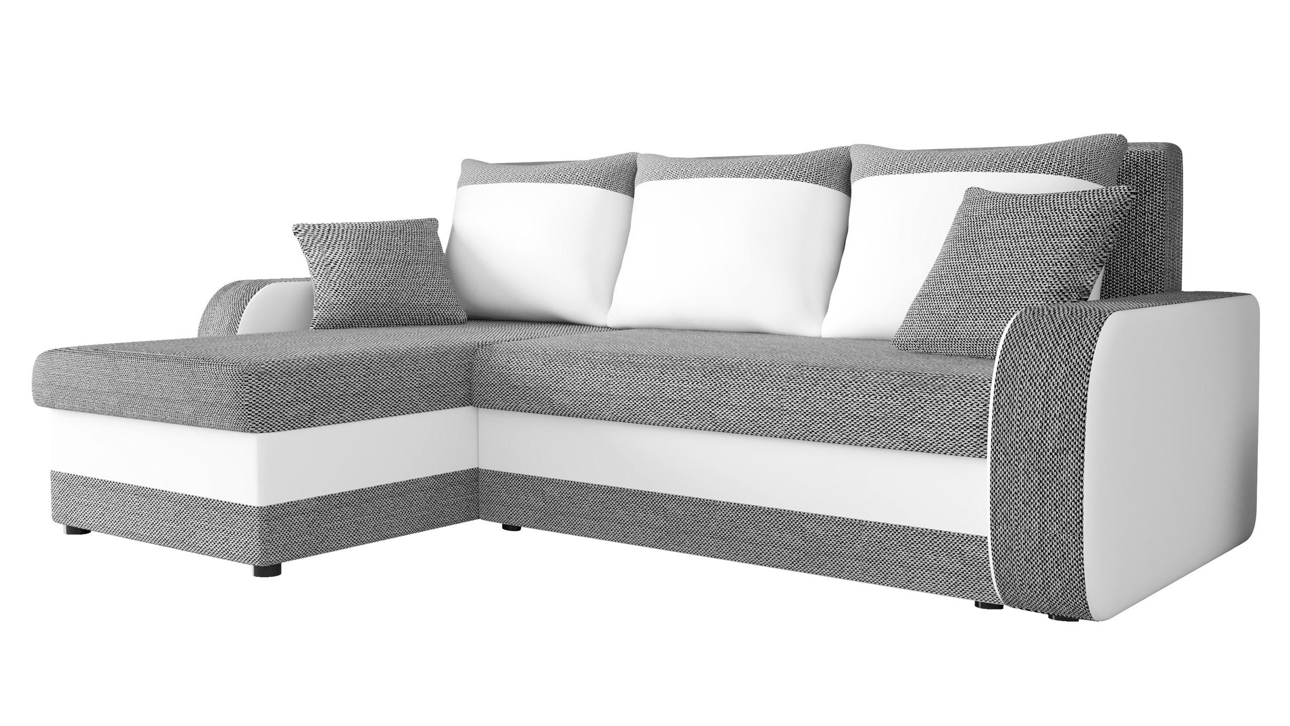 ECKSOFA Kris Lux - Schwarz/Weiß, Holz/Kunststoff (238/147cm) - MIRJAN24