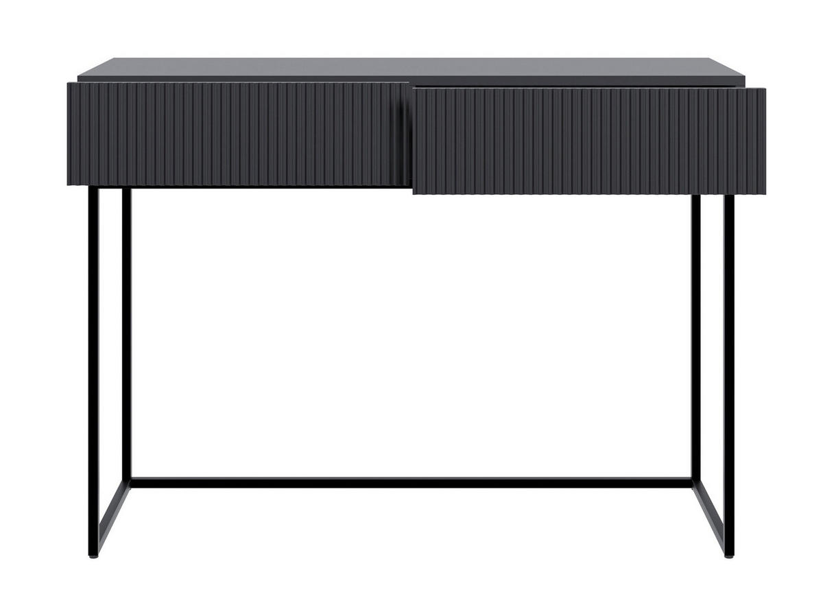 SCHMINKTISCH Veldio schwarz 110 cm - Schwarz, Holzwerkstoff/Metall (110/79/40cm) - Selsey