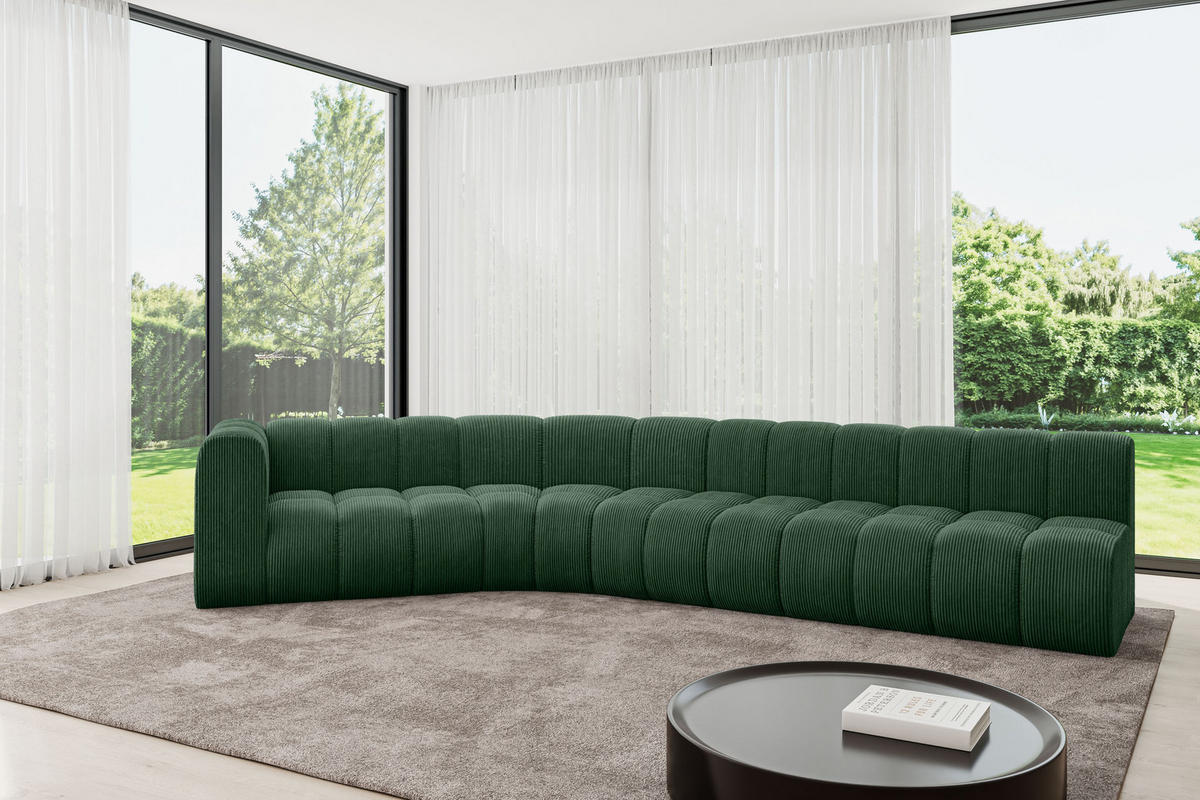 ECKSOFA modulares Sofa Karex-L2 - 399x194x70 cm Grün - Grün, Holzwerkstoff/Textil (399/194cm) - ALTDECOR