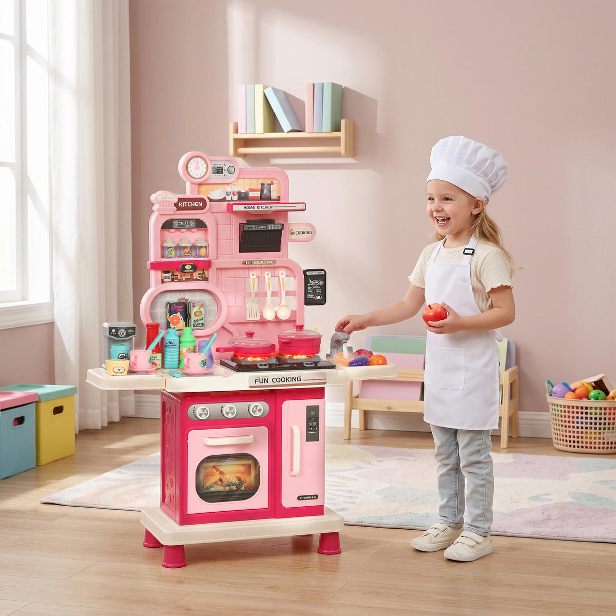 KINDERKÜCHE Kunststoff Rosa - Rosa, Kunststoff (25/67cm) - AIYAPLAY
