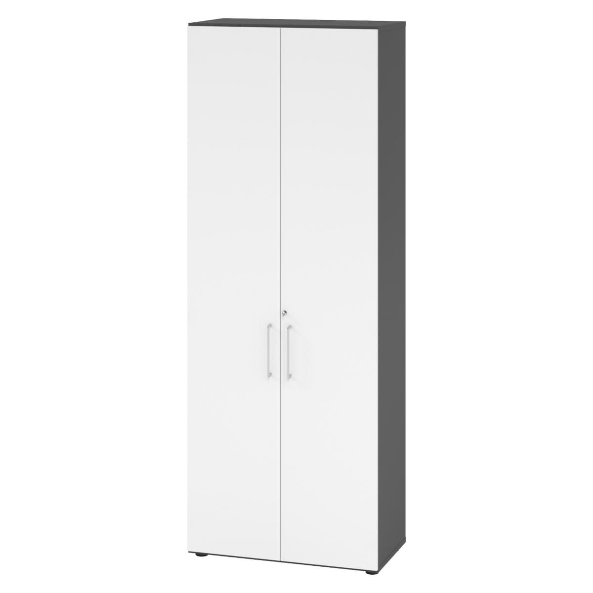 AKTENSCHRANK - 6 Ordnerhöhen 42/80/215,6 cm in Graphitfarben/Weiß - Graphitfarben/Weiß, Holzwerkstoff (80/215.6/42cm) - bümö