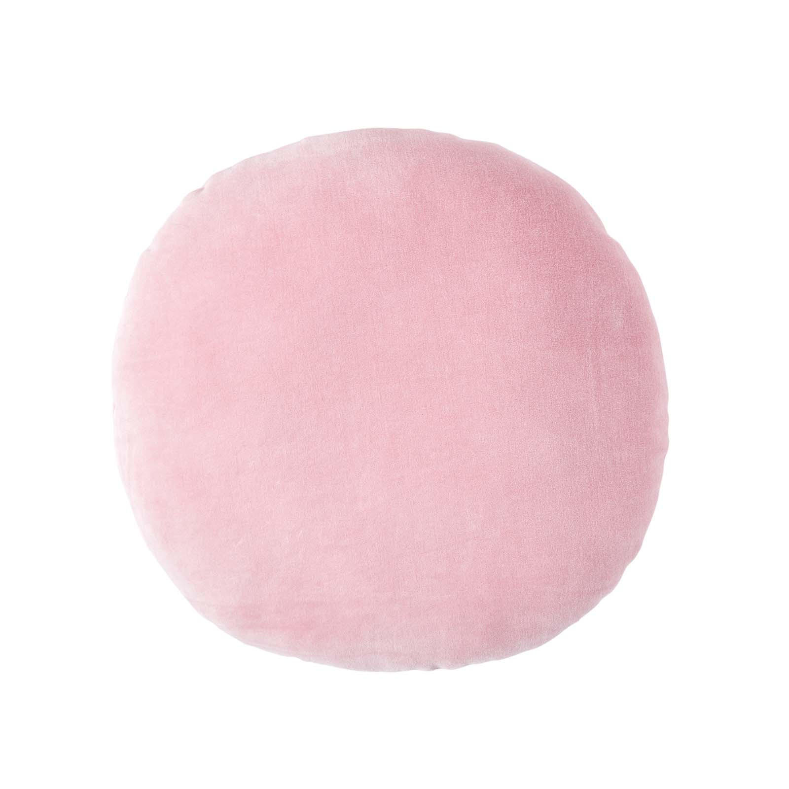 DEKOKISSEN rund rosa, Baumwollsamt?40 cm - Rosa, Textil (40/40cm) - Homescapes