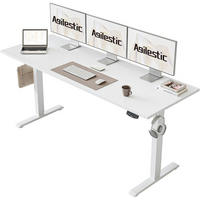 SCHREIBTISCH Höhenverstellbar Elektrisch 160 x 60 cm Weiß - Weiß, Metall (160/60/75cm)