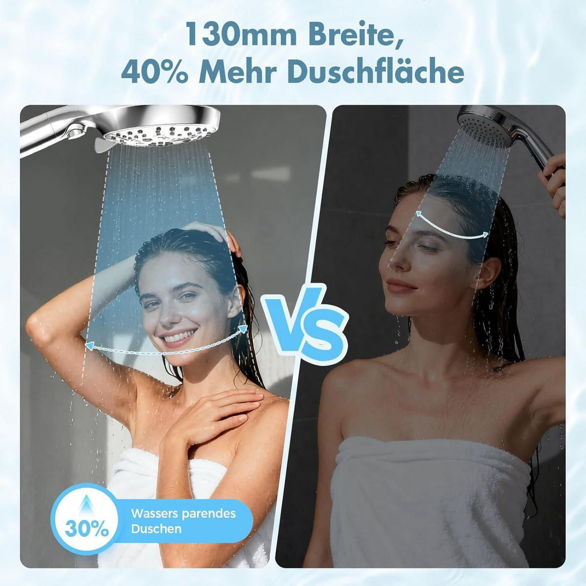 HANDBRAUSE mit Filter 120mm 8 Strahlarten 1.5m Schlauch - Silberfarben, Metall (12/12.7/28cm)