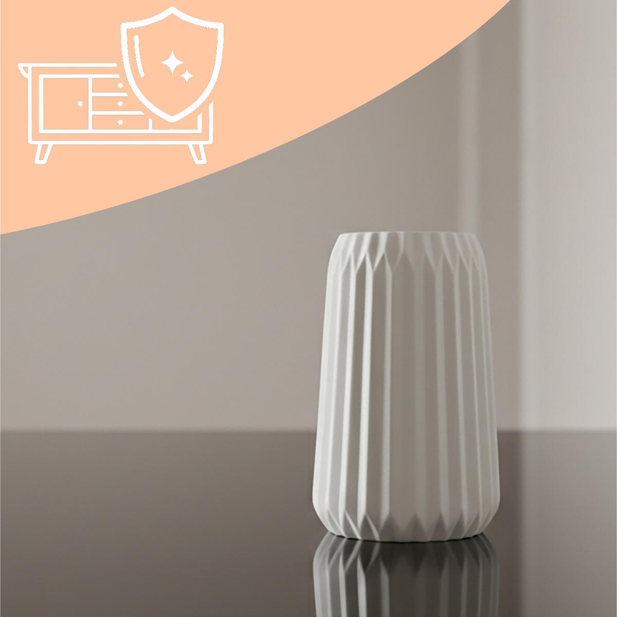 SADA váz - biela, keramika (20cm) - Relaxdays