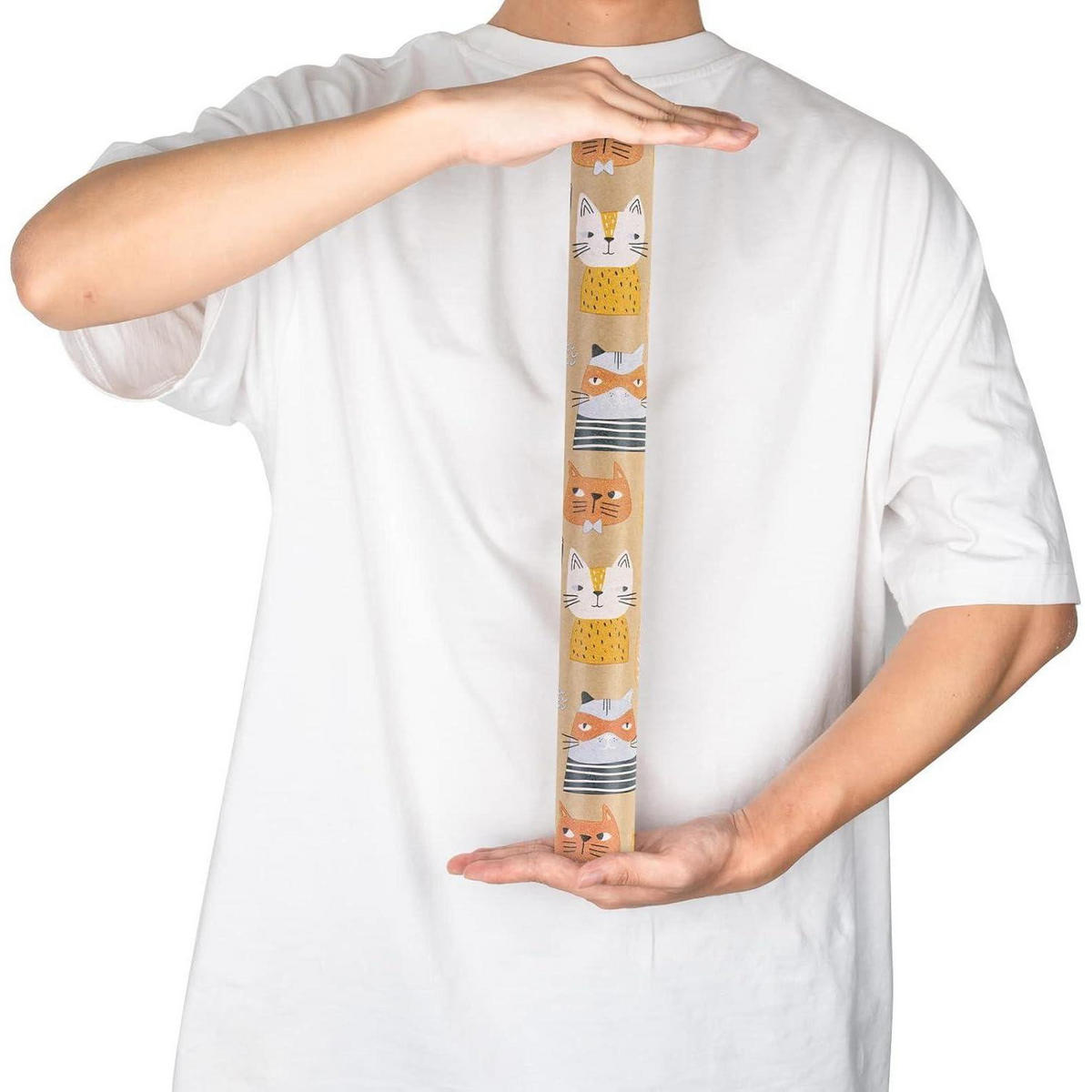 GESCHENKPAPIERROLLE Katzendesign 43 cm x 10 m - Multicolor, Papier (4/44/4cm)
