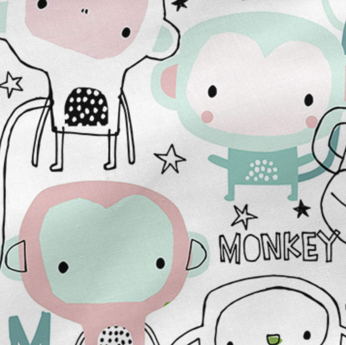 KISSENBEZUG macaque 80x80 cm mehrfarbig - Multicolor, Textil (80/80cm) - Happy Friday
