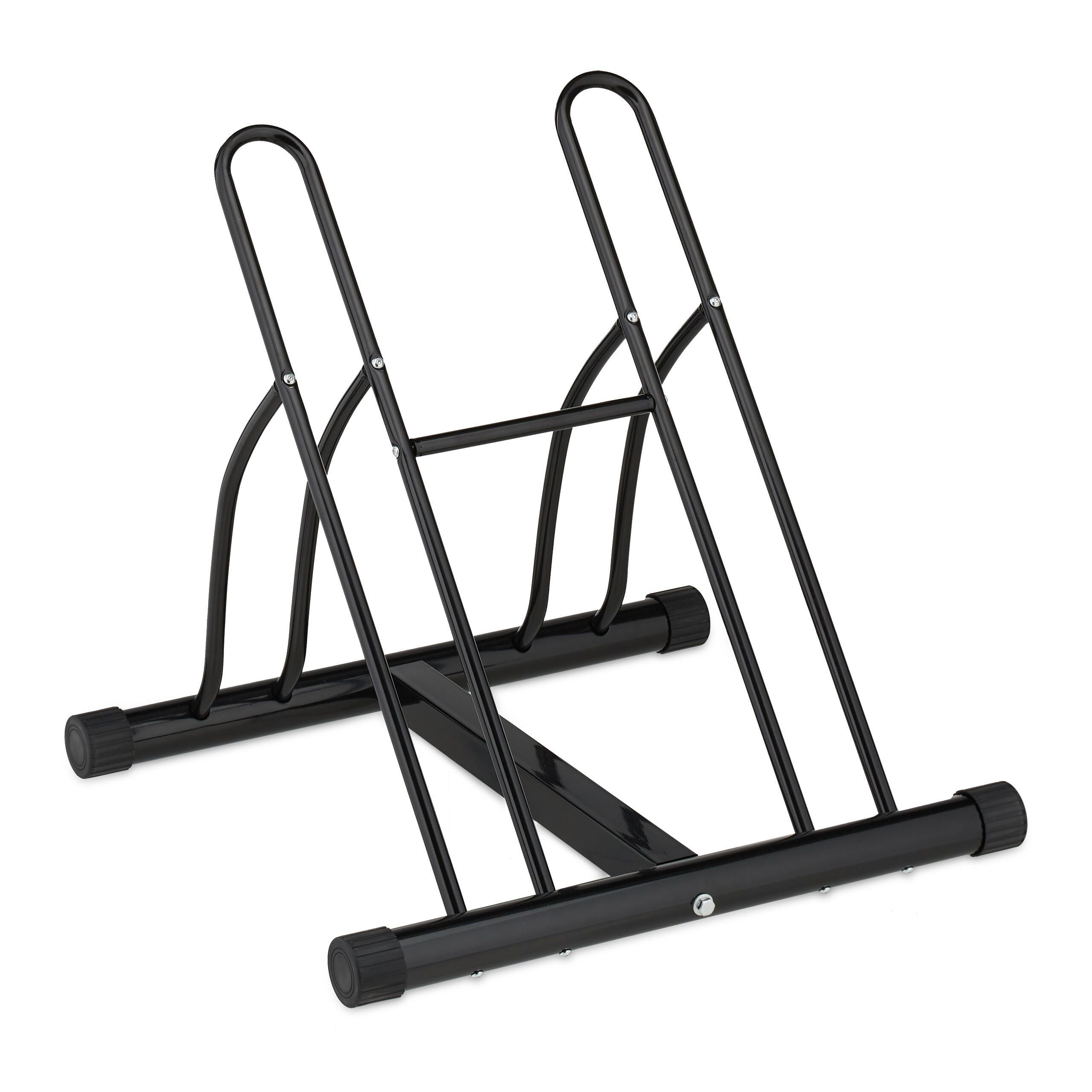 FAHRRADSTÄNDER Schwarz für 2 Fahrräder Stahl pulverbeschichtet - Schwarz, Metall (60.5/57/55cm) - Relaxdays