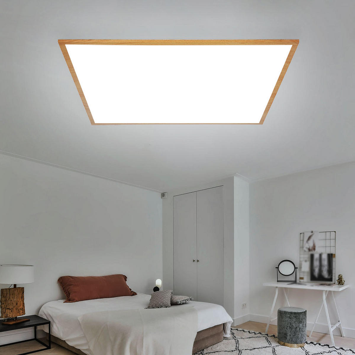 LED DECKENLEUCHTE Doro Weiß Aluminium - Weiß, Metall (59/59/6.5cm) - Globo Lighting