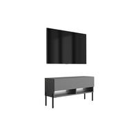 TV-LOWBOARD 100 cm Anthrazit, gerade schwarze Beine, 100 × 32 × 52 cm - Grau, Holzwerkstoff (100/52/32cm) - 3XE LIVING