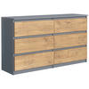 KOMMODE 120 Anthracite & Lancelot 120x78,5x39 cm - Anthrazit/Eschefarben, Holzwerkstoff (120/78.5/39cm) - Mobelsta