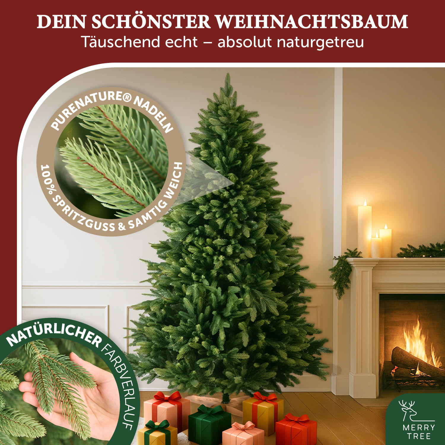 WEIHNACHTSBAUM mit PE-Spritzguss-Nadeln, 180 cm - Grün, Kunststoff (180cm) - Merry Tree