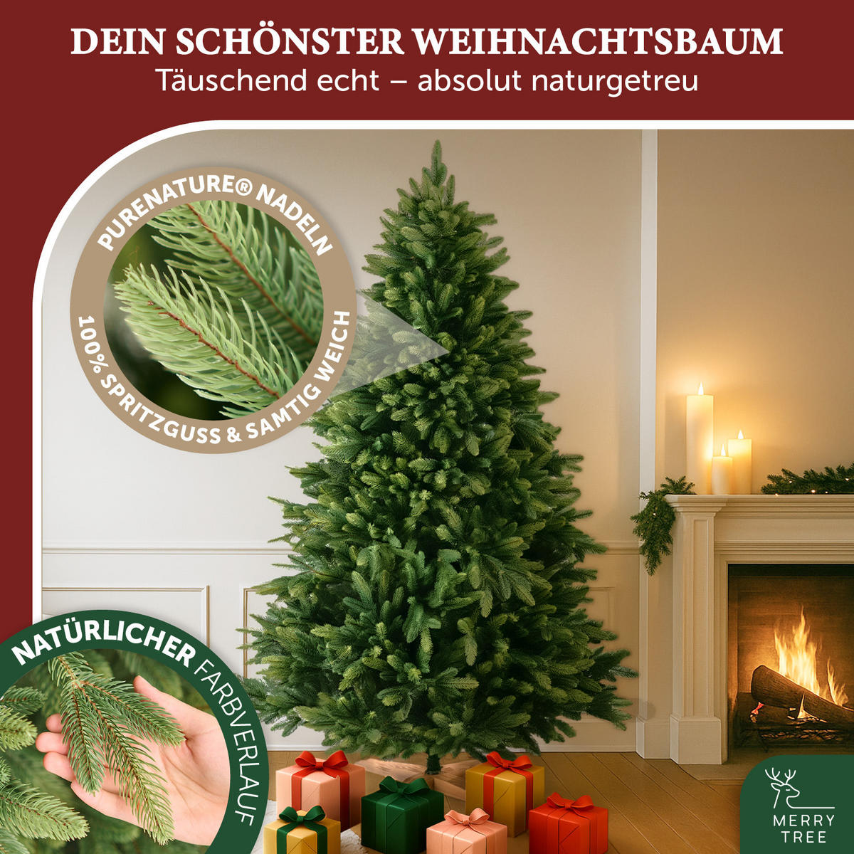 WEIHNACHTSBAUM mit PE-Spritzguss-Nadeln, 120 cm - Grün, Kunststoff (120cm) - Merry Tree