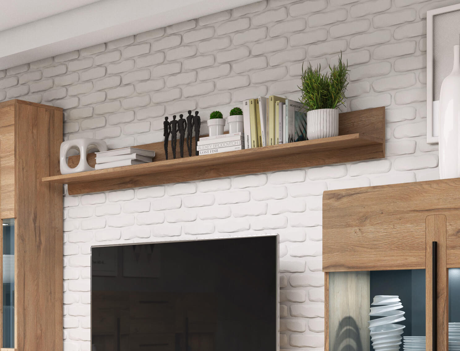 WANDBOARD Tulsa Eiche Grandson 180 cm / 22 cm / 22 cm - Braun, Holz/Holzwerkstoff (180/22/22cm) - Feldmann-Wohnen