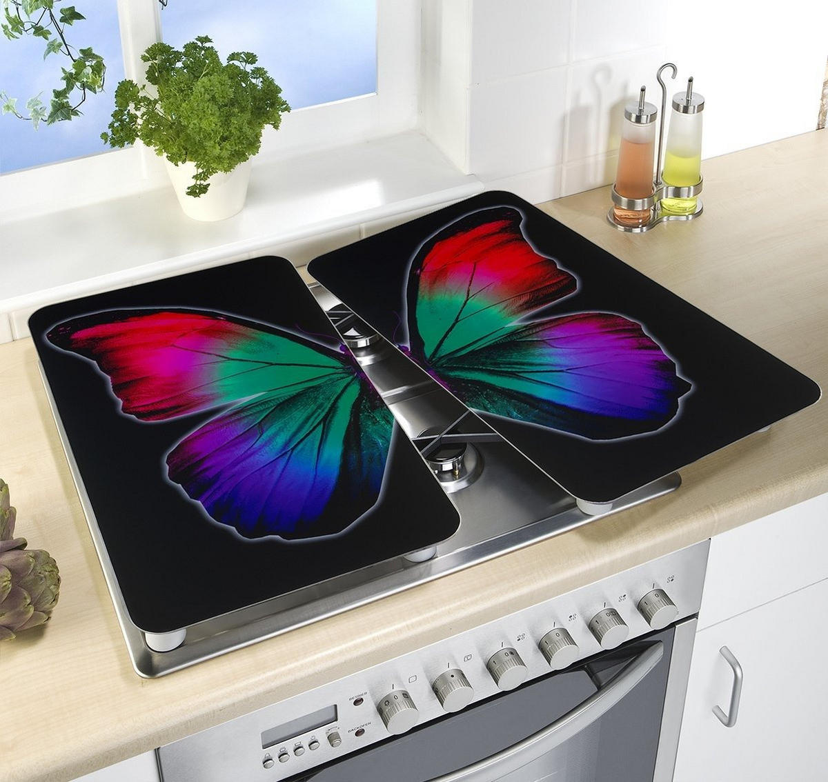 GLASABDECKPLATTE für alle Herdarten 52/30 cm - Schwarz, Glas (30/52cm) - Wenko