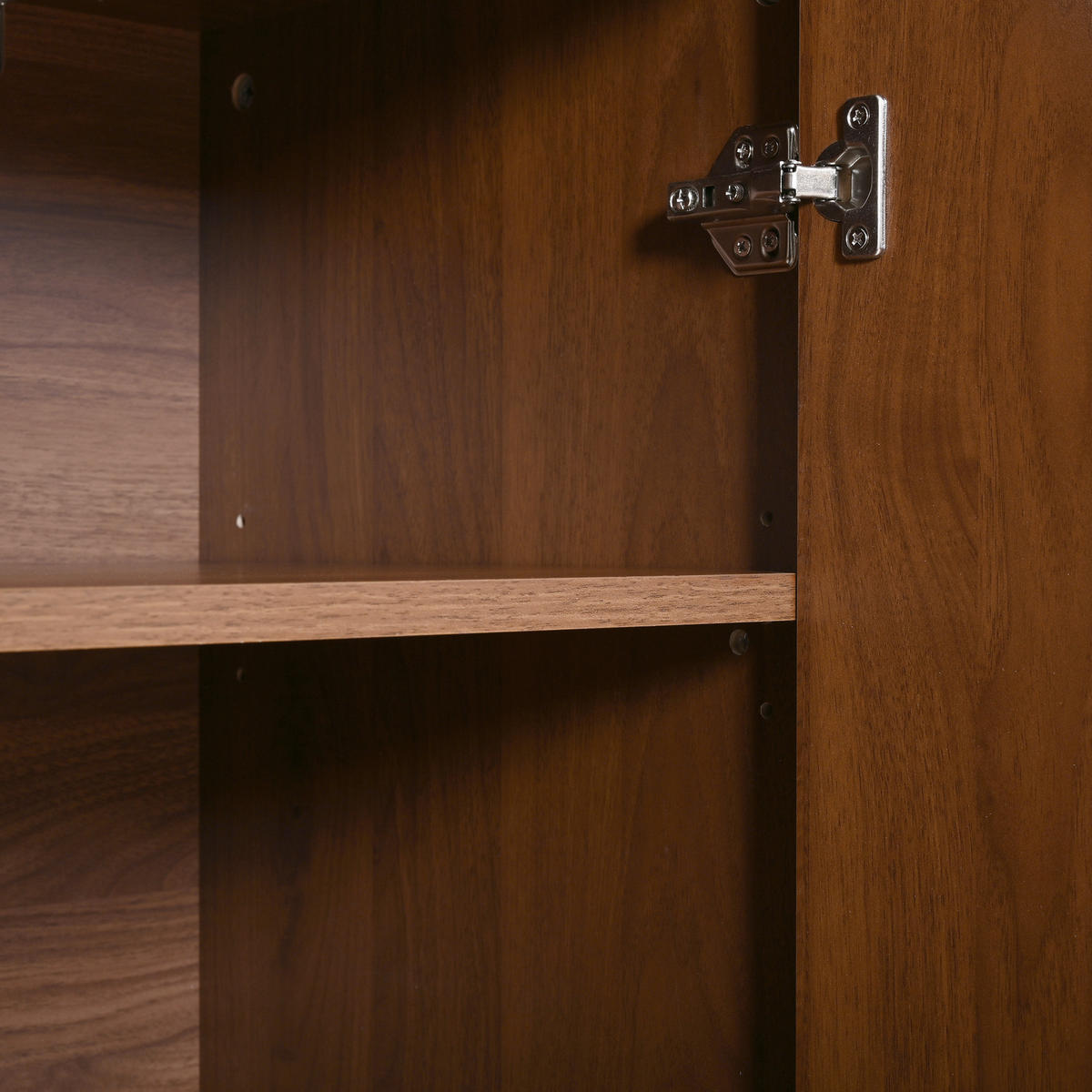 SCHUHSCHRANK aus MDF 115x38,5x191,5cm in Nussbaum mit Garderobe - Nussbaumfarben, Holzwerkstoff (115/191.5/38.5cm) - Modfu