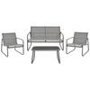 LOUNGE SET 4-Sitzer Metal grau Barrea - Grau, Metall - Beliani