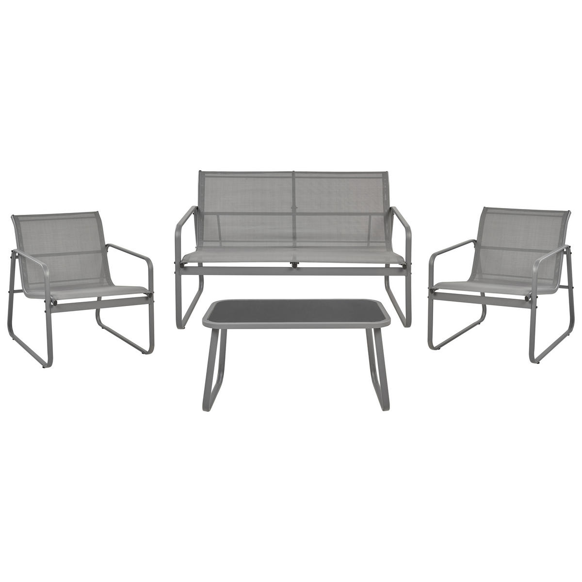 LOUNGE SET 4-Sitzer Metal grau Barrea - Grau, Metall - Beliani