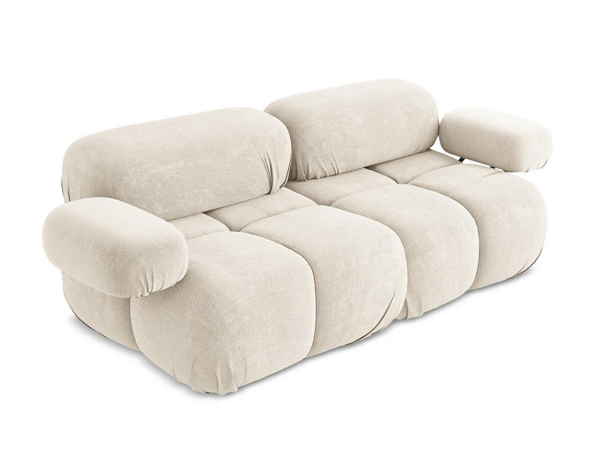 2-SITZER-SOFA Chenille Stoff Beige - Beige/Creme, Kunststoff/Textil (190/70/96cm) - Makamii