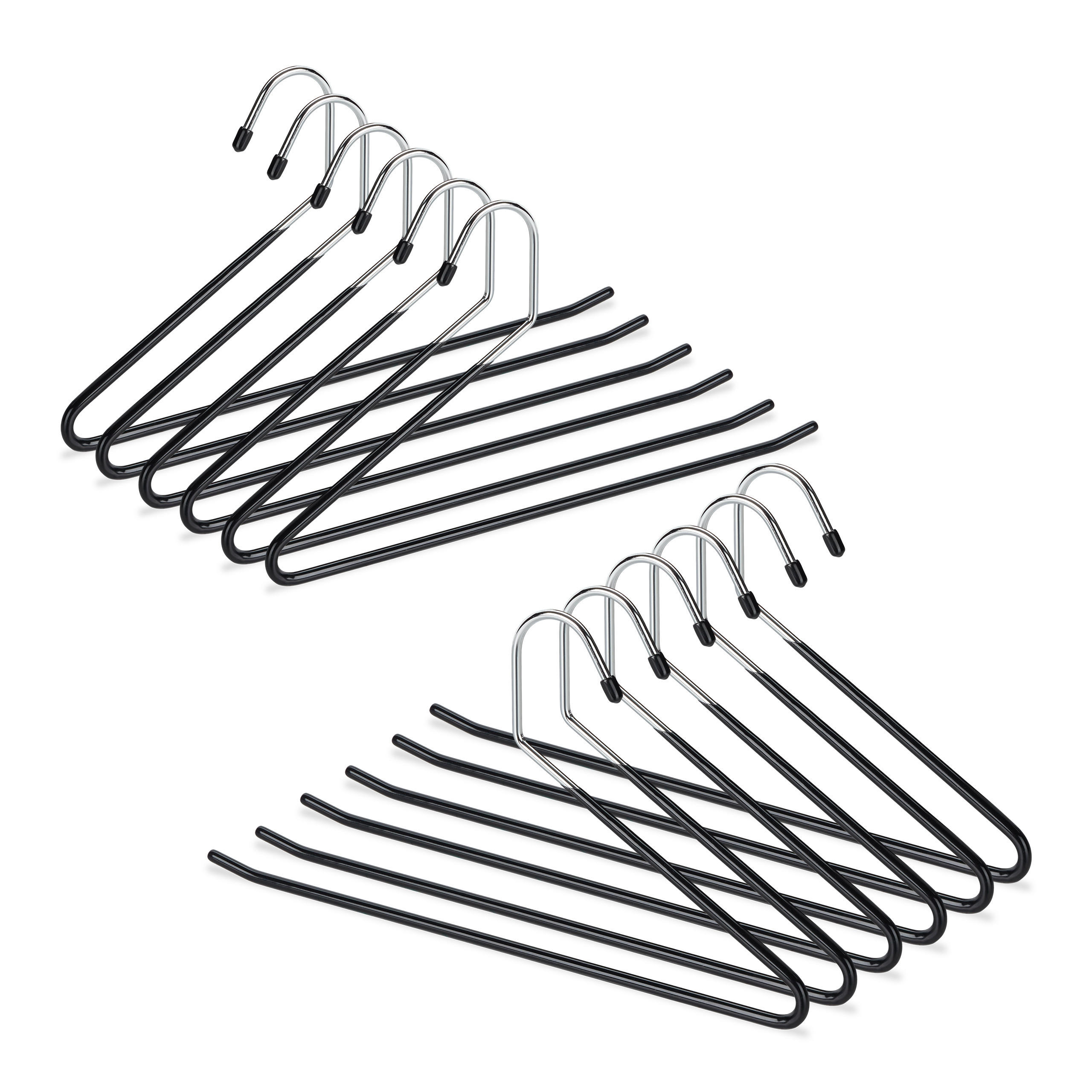 SET Hosenbügel - Schwarz, Kunststoff/Metall (18/0.5/35cm) - Relaxdays