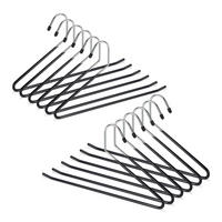 SET Hosenbügel - Schwarz, Kunststoff/Metall (18/0.5/35cm) - Relaxdays