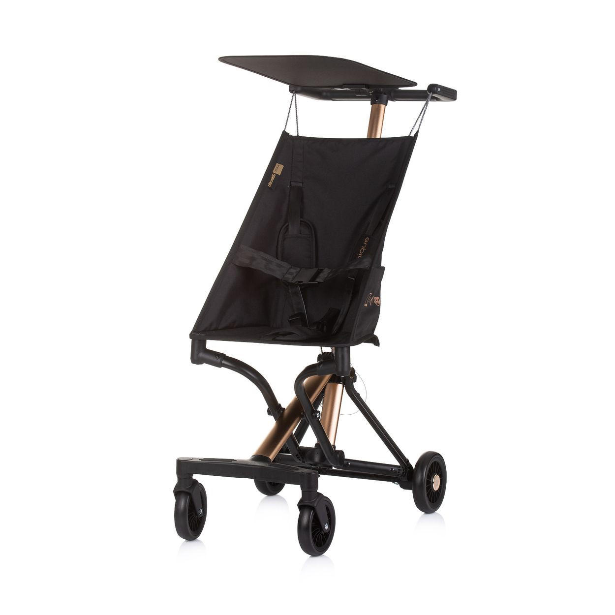 BUGGY Unique schwarz Aluminiumrahmen faltbar 3-Punkt-Gurt Tasche - Schwarz, Metall (58/33/92cm) - Chipolino