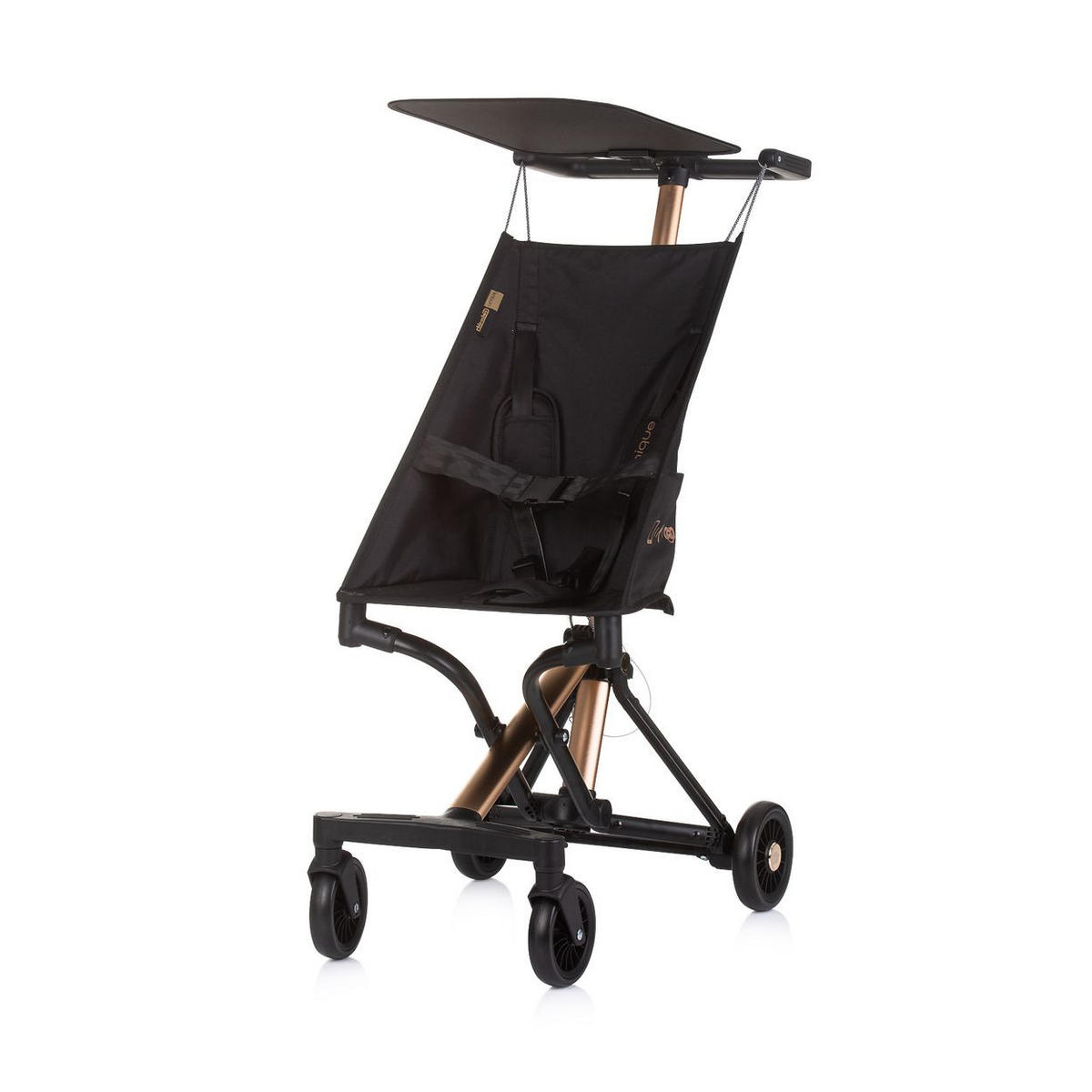 BUGGY Unique schwarz Aluminiumrahmen faltbar 3-Punkt-Gurt Tasche - Schwarz, Metall (58/33/92cm) - Chipolino