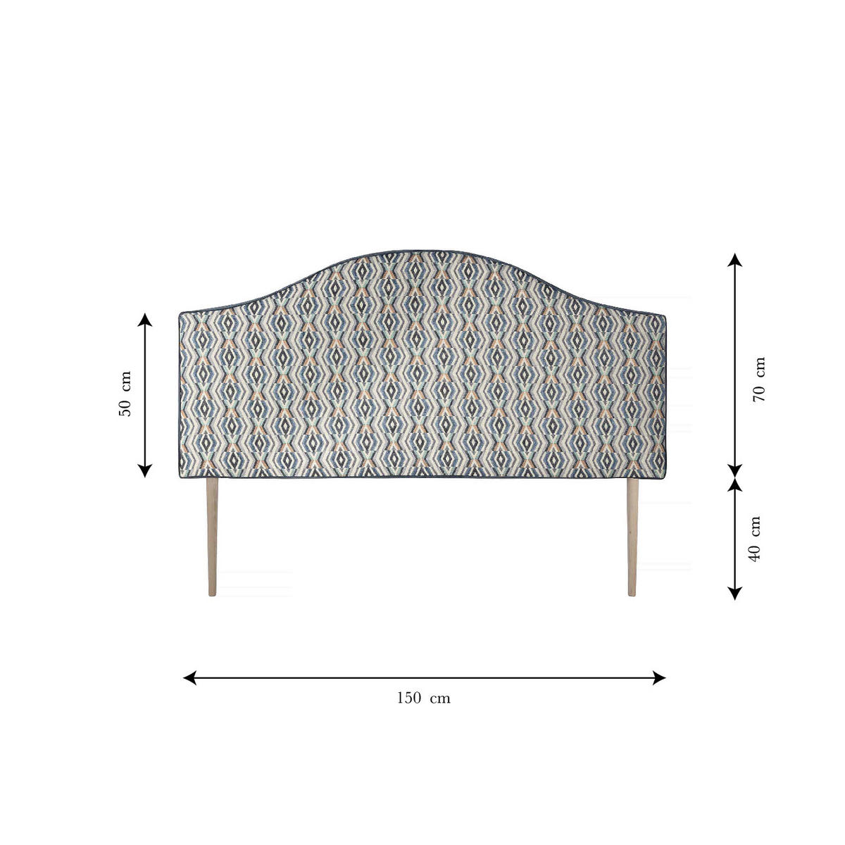 BETTKOPFTEIL 150 cm SUZANNE - Dunkelblau, Holz (160/74/8cm) - RNT By Really Nice Things