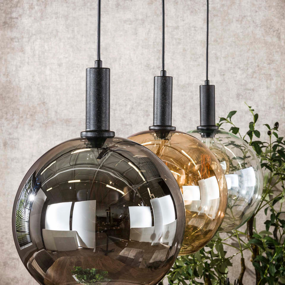 HÄNGELAMPE Sfera Schwarz 30/115/150 cm - Schwarz, Glas (30/115/150cm) - Hoyz Collection