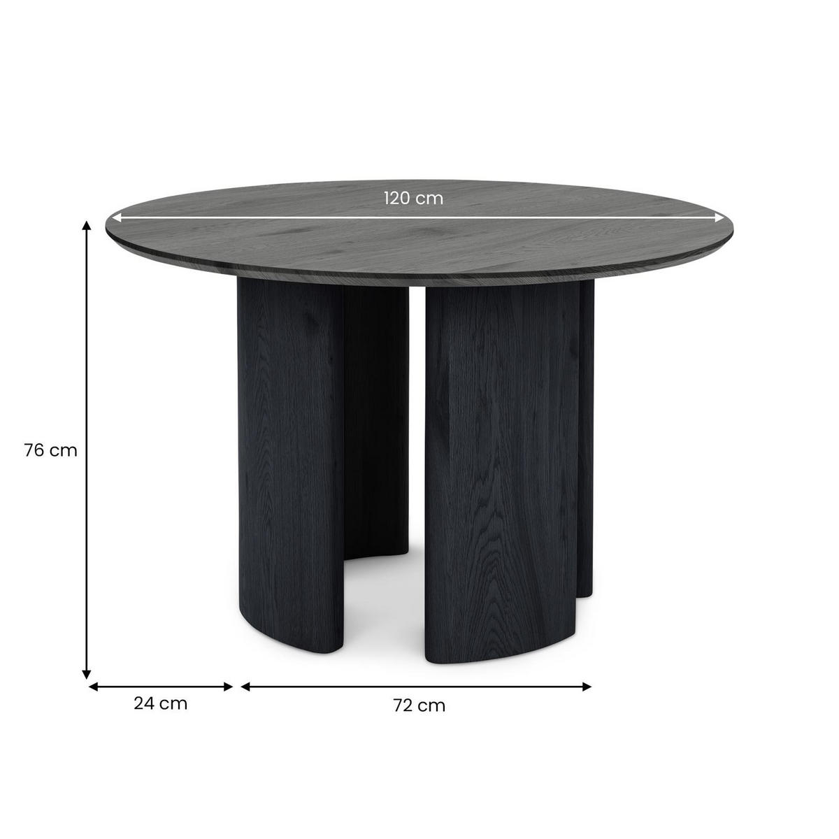 ESSTISCH ARVIKA schwarz - Schwarz, Holzwerkstoff (120/120/76cm) - IDIMEX