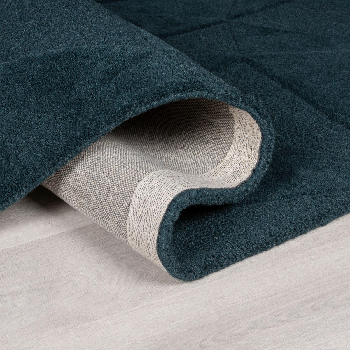 WOLLTEPPICH Hoch-Tief-Design, designstark DEBEN TROY - Türkis, Textil (160/160cm) - KADIMA DESIGN