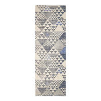 BAUMWOLLTEPPICH-LÄUFER Delphi geometrisch 66/200 cm - Blau, Textil (66/200cm) - Homescapes