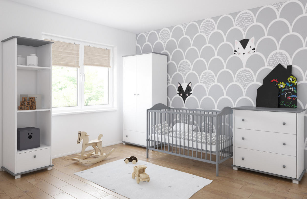 BABYBETT 60x120 cm in grau - Grau, Holzwerkstoff (60/120cm) - Kids Collective