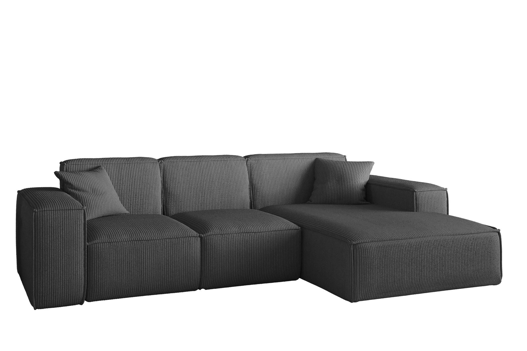 Fun Möbel Ecksofa Anthrazit 266x165 cm