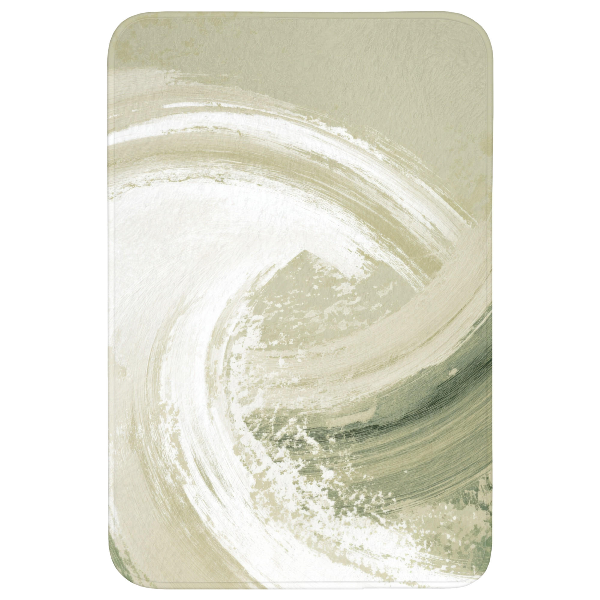 BADEMATTE Abstrakt - Pinselstriche - Wellen - Grün Rutschfest 60x90 cm - Mintgrün, Kunststoff/Textil (60/90cm) - OnlyWow
