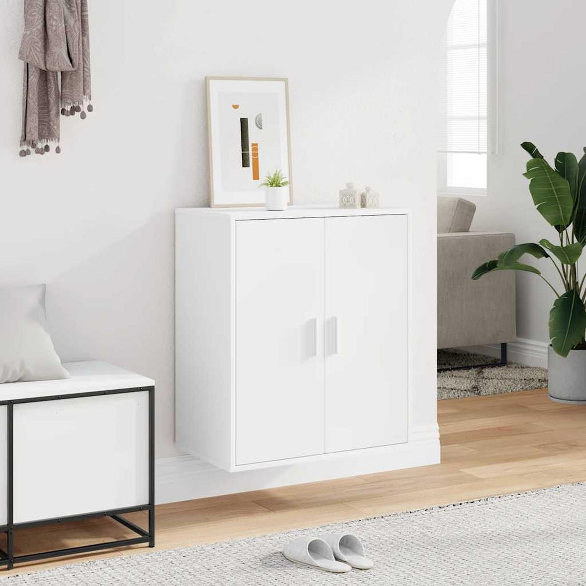 SCHUHSCHRANK Weiß 60x35x70 cm Holzwerkstoff - Weiß, Holzwerkstoff (35/70/60cm) - furnicato