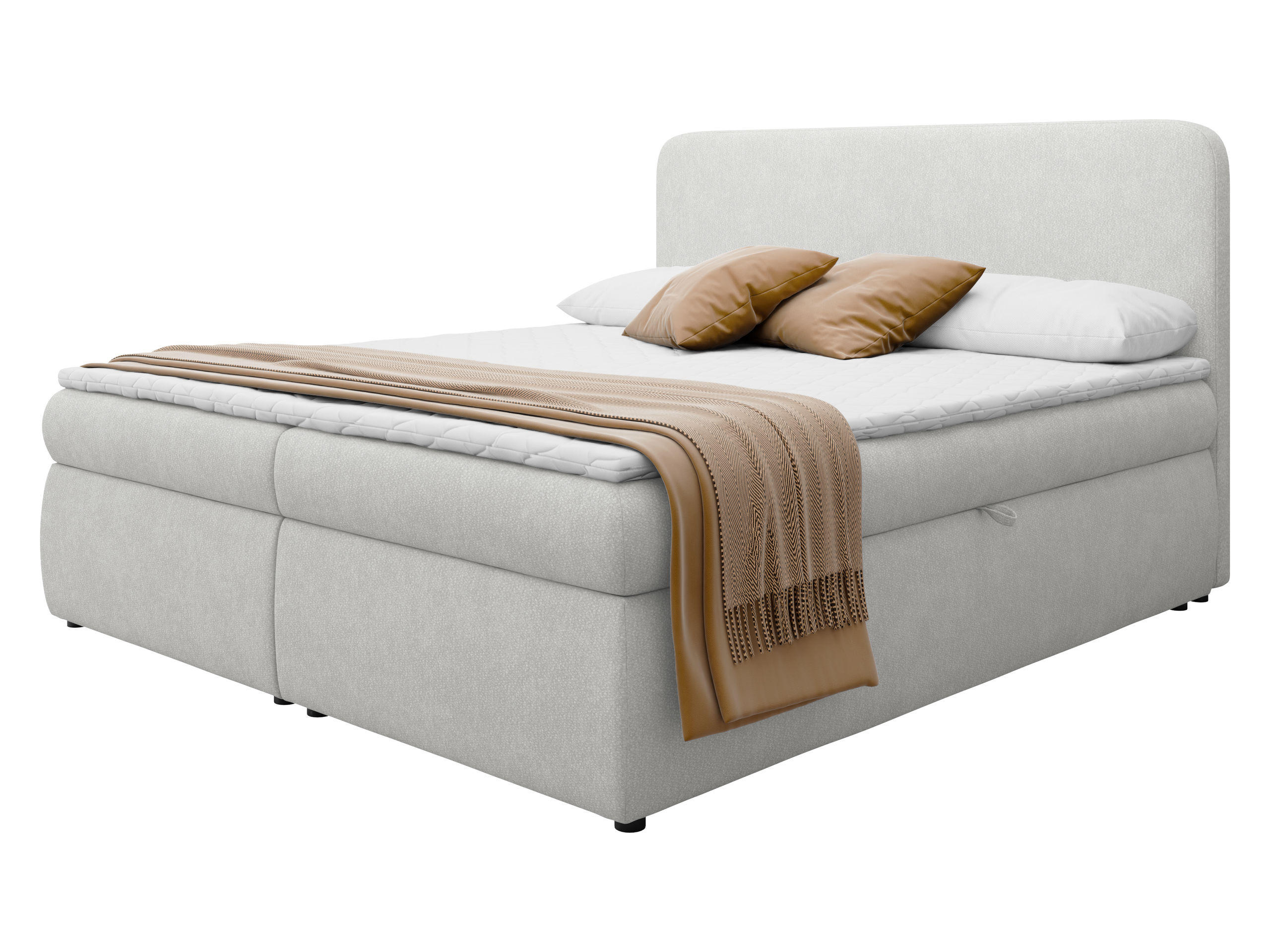 BOXBETT Bonny - H3 - Hellgrau/Schwarz, Holz/Holzwerkstoff (160/200cm) - MIRJAN24