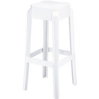 BARHOCKER Kunststoff weiß glanz - Eukalyptusholzfarben/Weiß Hochglanz, Kunststoff (36/75/36cm) - CLP