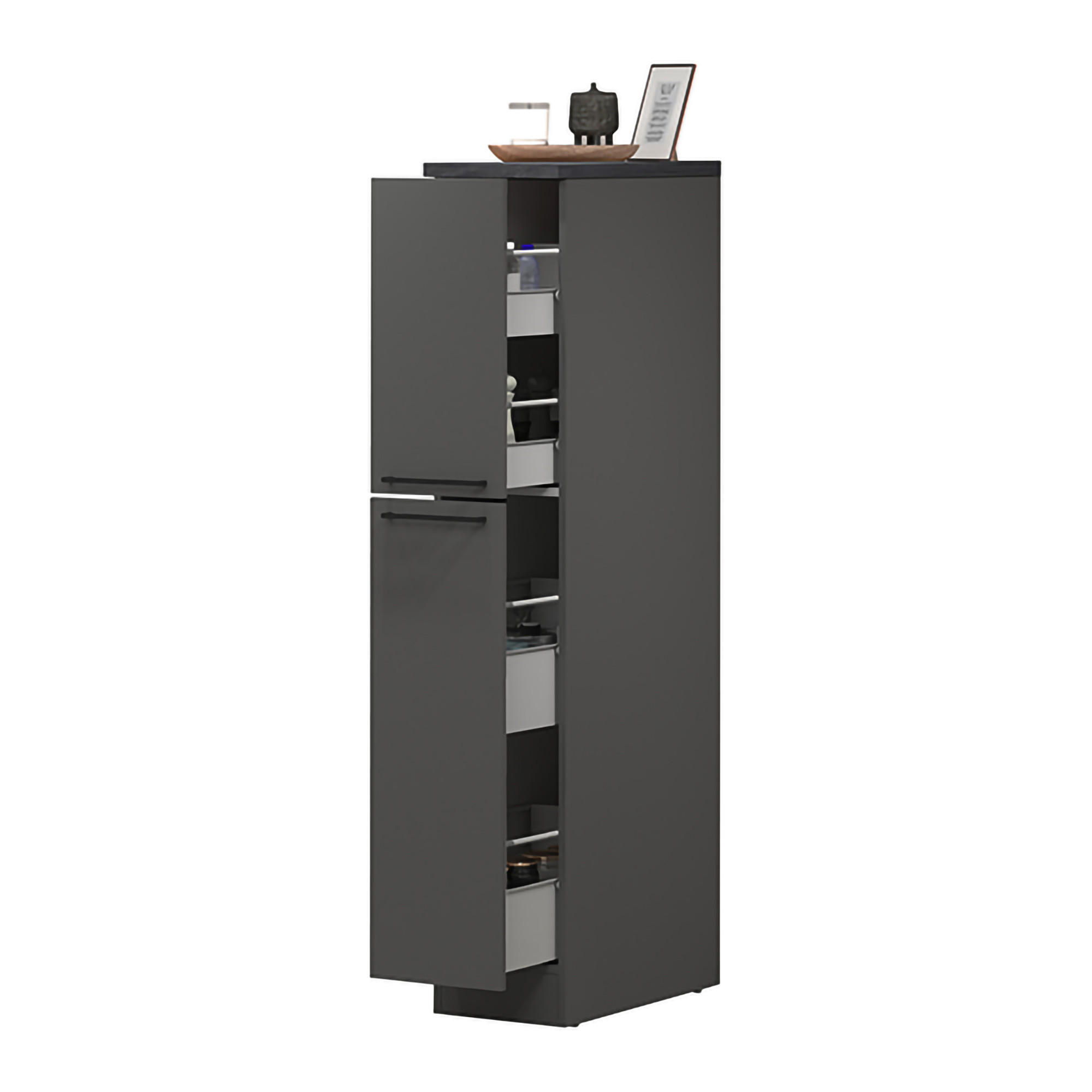 KÜCHENSCHRANK Anthrazit, Schiefer 60/30/165 cm - Schwarz, Holzwerkstoff (30/165/60cm) - DMORA
