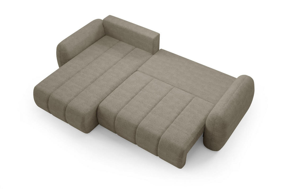 ECKSOFA Caria Mit Schlaffunktion - Beige, Holzwerkstoff/Textil (304/190cm) - Fun Möbel
