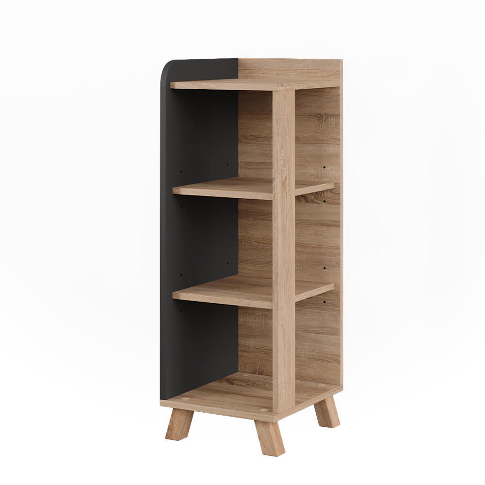 MIDISCHRANK Karen Sonoma/Anthrazit 30 x 90 cm mit 4 Ablagen - Anthrazit/Sonoma Eiche, Holzwerkstoff (30/90/35cm) - Vicco