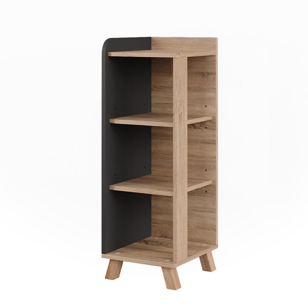 MIDISCHRANK Karen Sonoma/Anthrazit 30 x 90 cm mit 4 Ablagen - Anthrazit/Sonoma Eiche, Holzwerkstoff (30/90/35cm) - Vicco