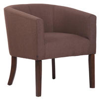 SESSEL Stoff braun - Braun, Holz/Textil (66/73/70cm) - CLP