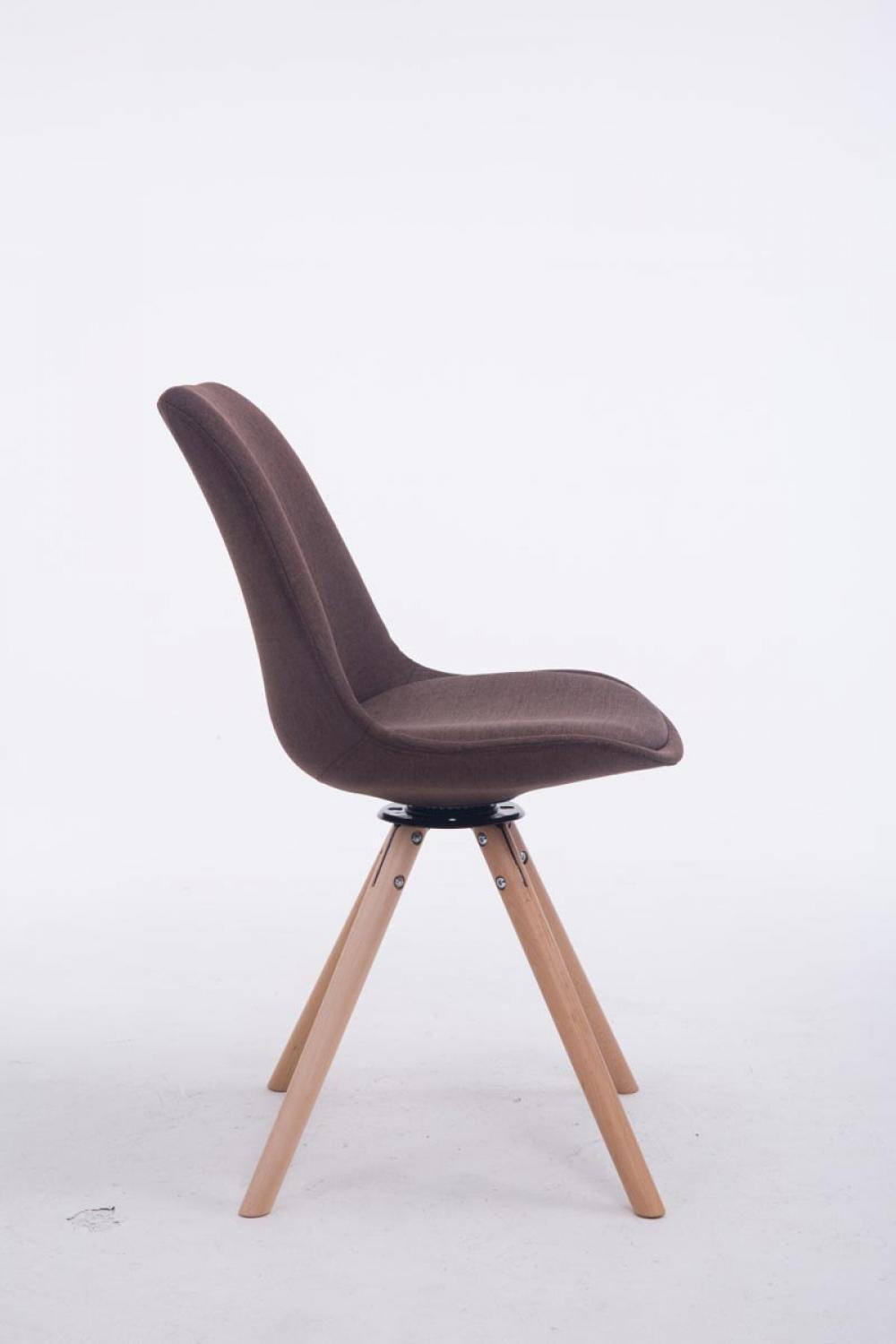 BESUCHERSTUHL Stoff braun - Eukalyptusholzfarben/Braun, Holz/Textil (48/84/56cm) - CLP