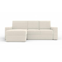 ECKSOFA TOCO L 240x145 cm in Boucle Ecru links - Hellgrau, Holz/Holzwerkstoff (240/145cm) - Deine Möbel 24