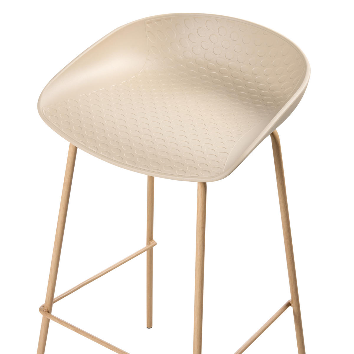BARSTUHL 4er-Set Beige Venlo - Hellbraun, Kunststoff (43/84/44cm) - Beliani