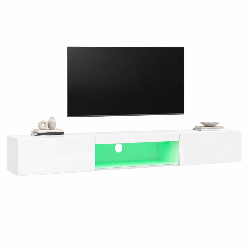 TV-ELEMENT hängend 160 x 31 x 22 cm Hochglanz Weiß mit LED - Weiß, Holzwerkstoff (31/22/160cm) - Beauniv