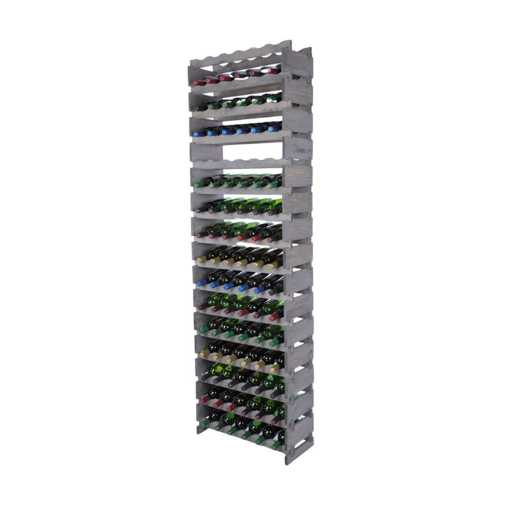 WEINREGAL VINOTECA FLEX PRO HxBxT 219x65x28cm 96 Flaschen auf 16 Ebenen Grau - Grau, Holz (65/219/28cm) - PROREGAL