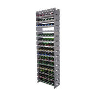 WEINREGAL VINOTECA FLEX PRO HxBxT 219x65x28cm 96 Flaschen auf 16 Ebenen Grau - Grau, Holz (65/219/28cm) - PROREGAL